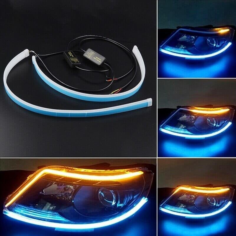 Auton ajovalojen LED-valaistus