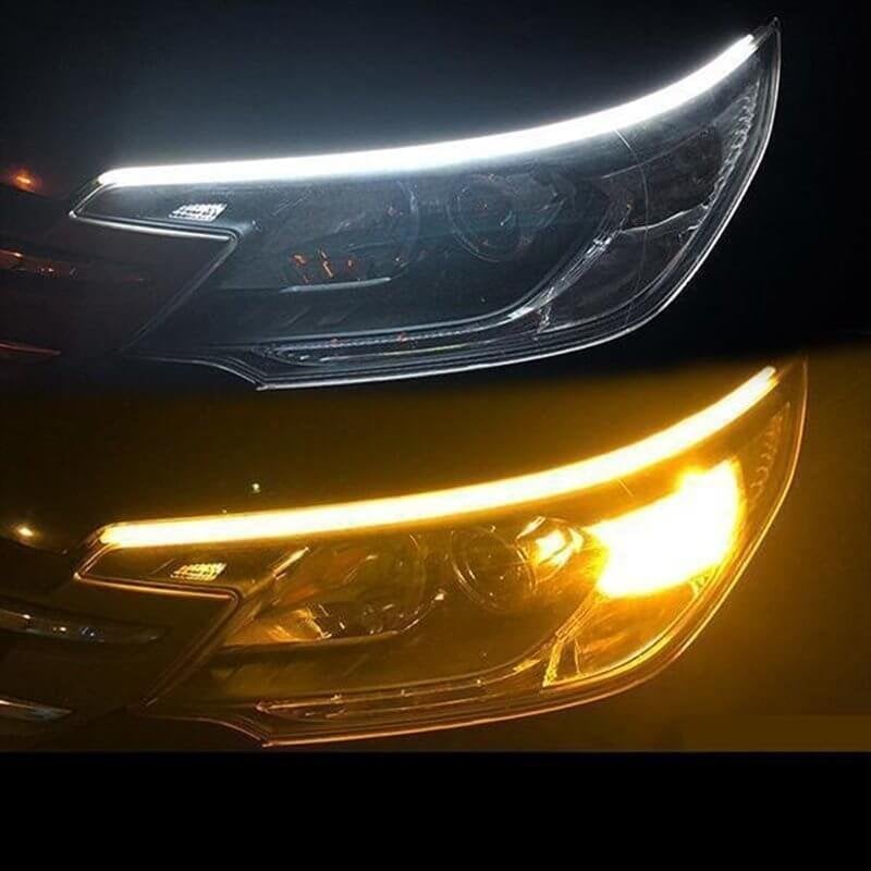 Auton ajovalojen LED-valaistus