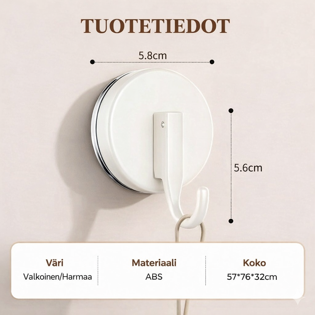 Erittäin vahva imukuppikoukku
