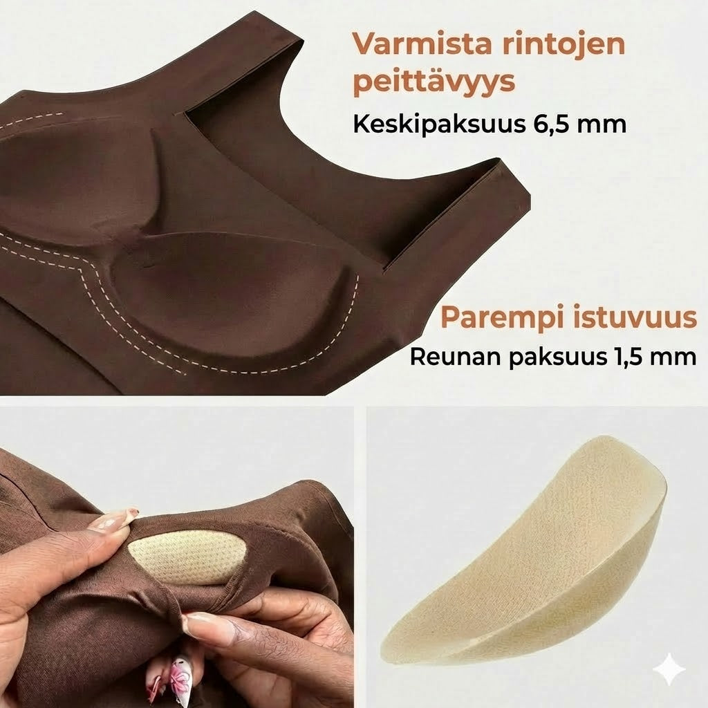 Lämpötoppi: kyllä Sisäänrakennettu rintaliivi (U-kaula)