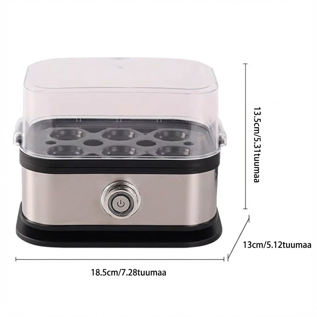 Monitoiminen munankeitin läpinäkyvällä kannella
