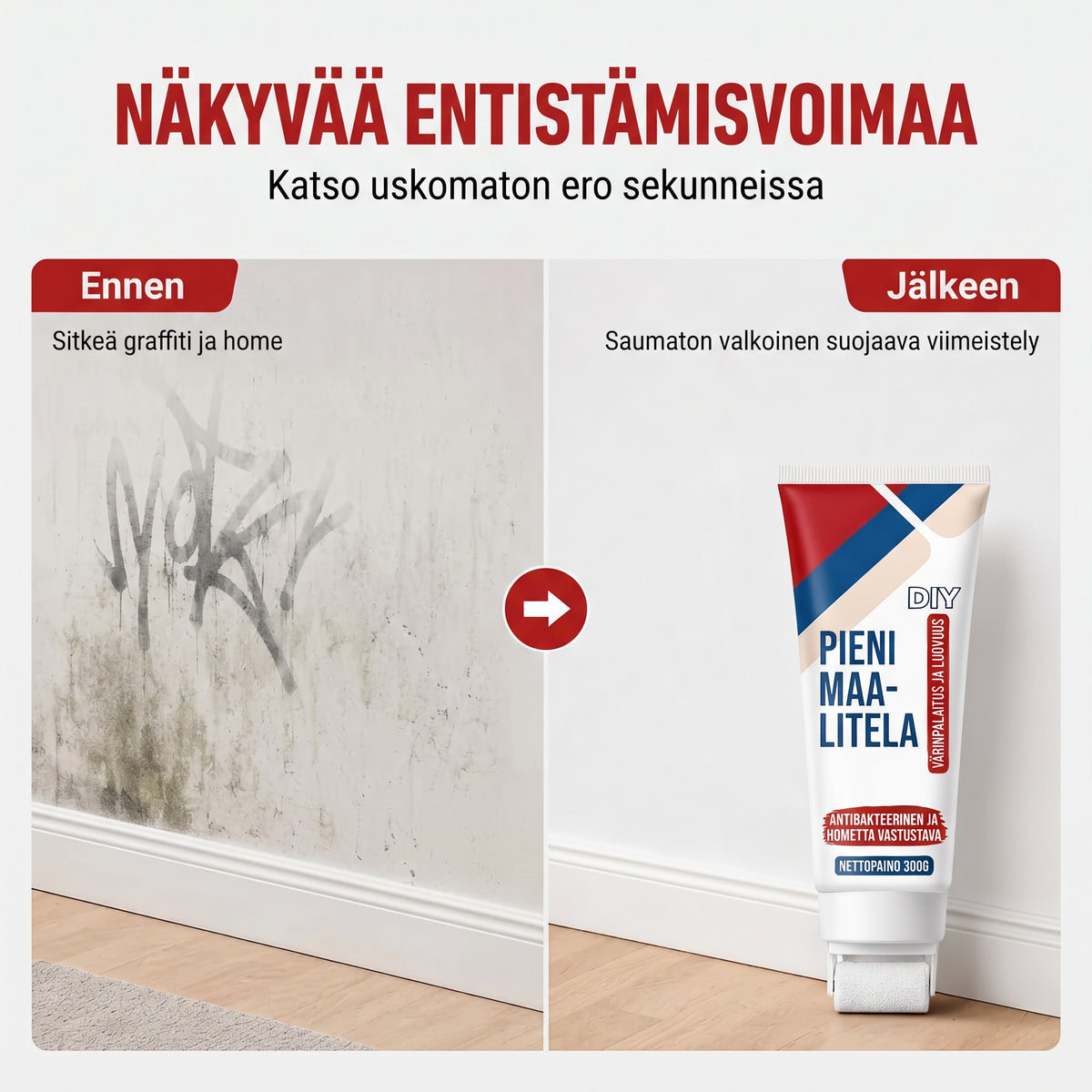 Vedenkestävä seinänkorjaustahna telalla