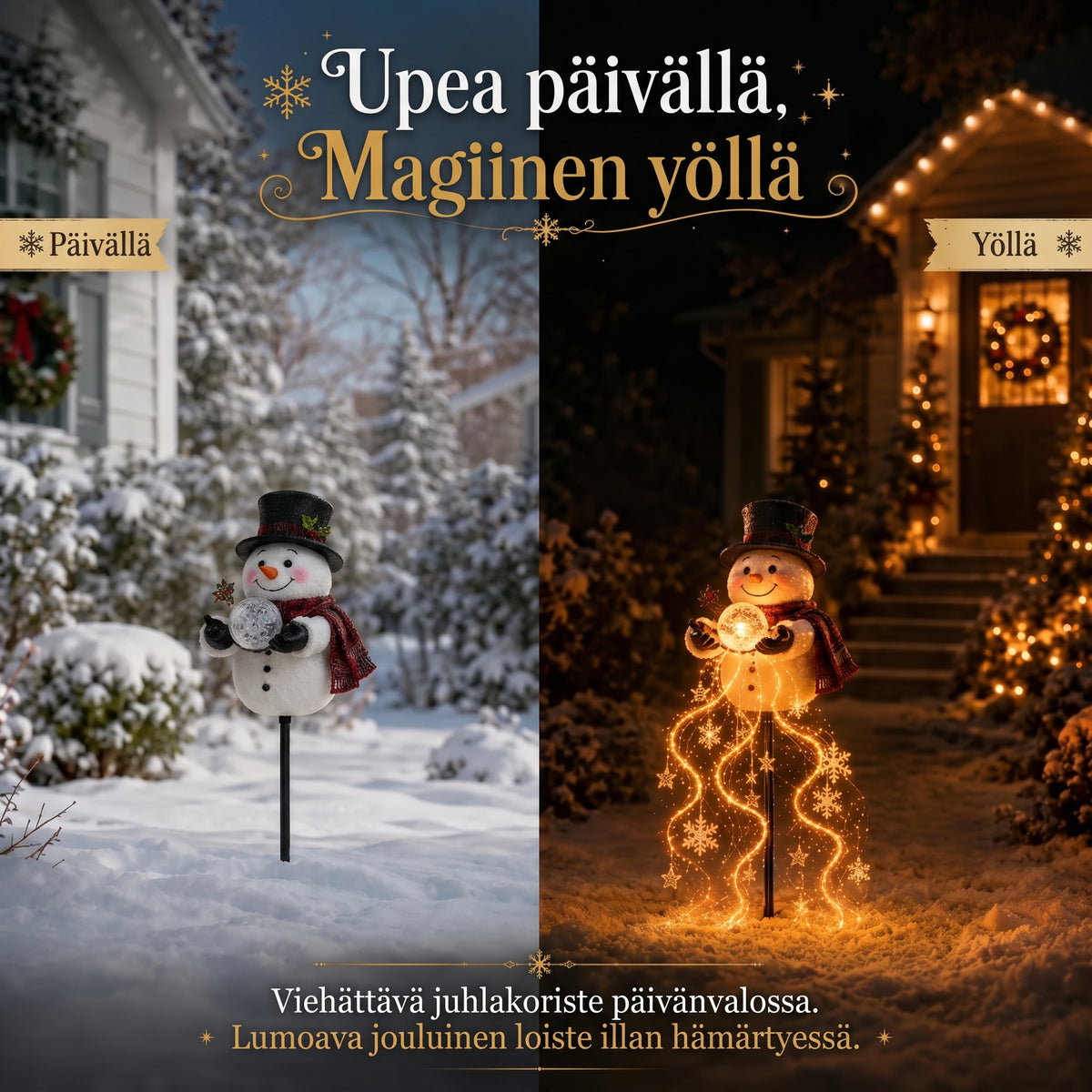 Snowman Magic Fountain LED-puutarhavalaisin