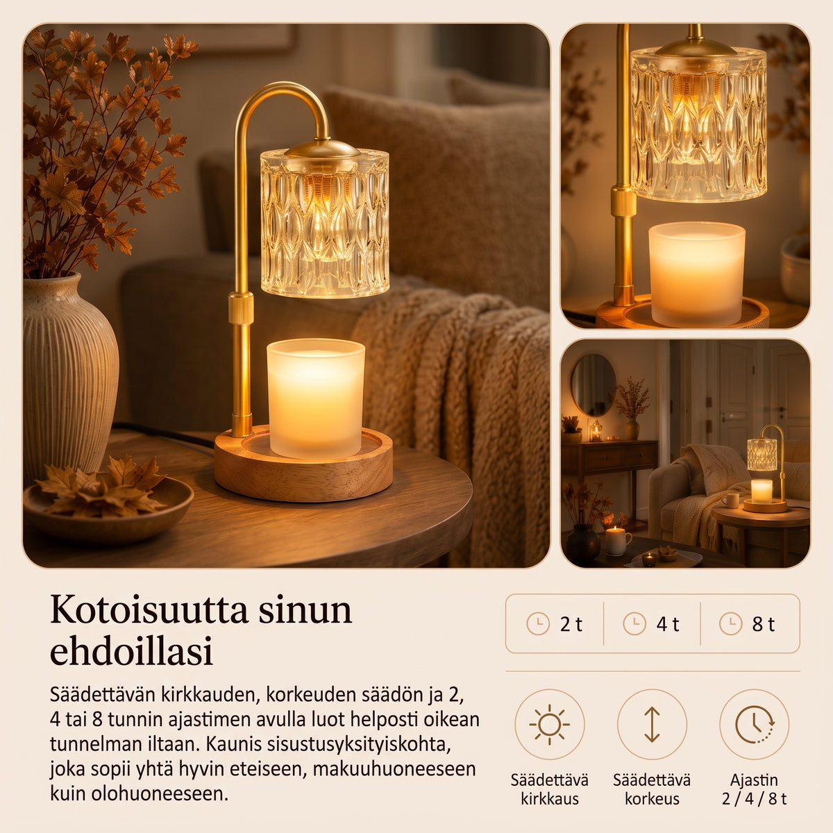 Kynttilänlämmitinlamppu ilman avotulta