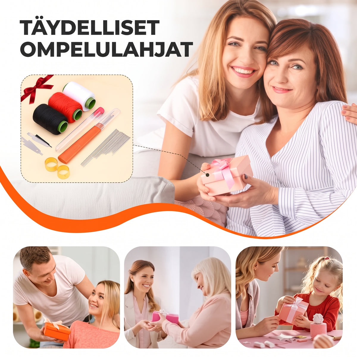 Kannettava 37-osainen ompelusetti