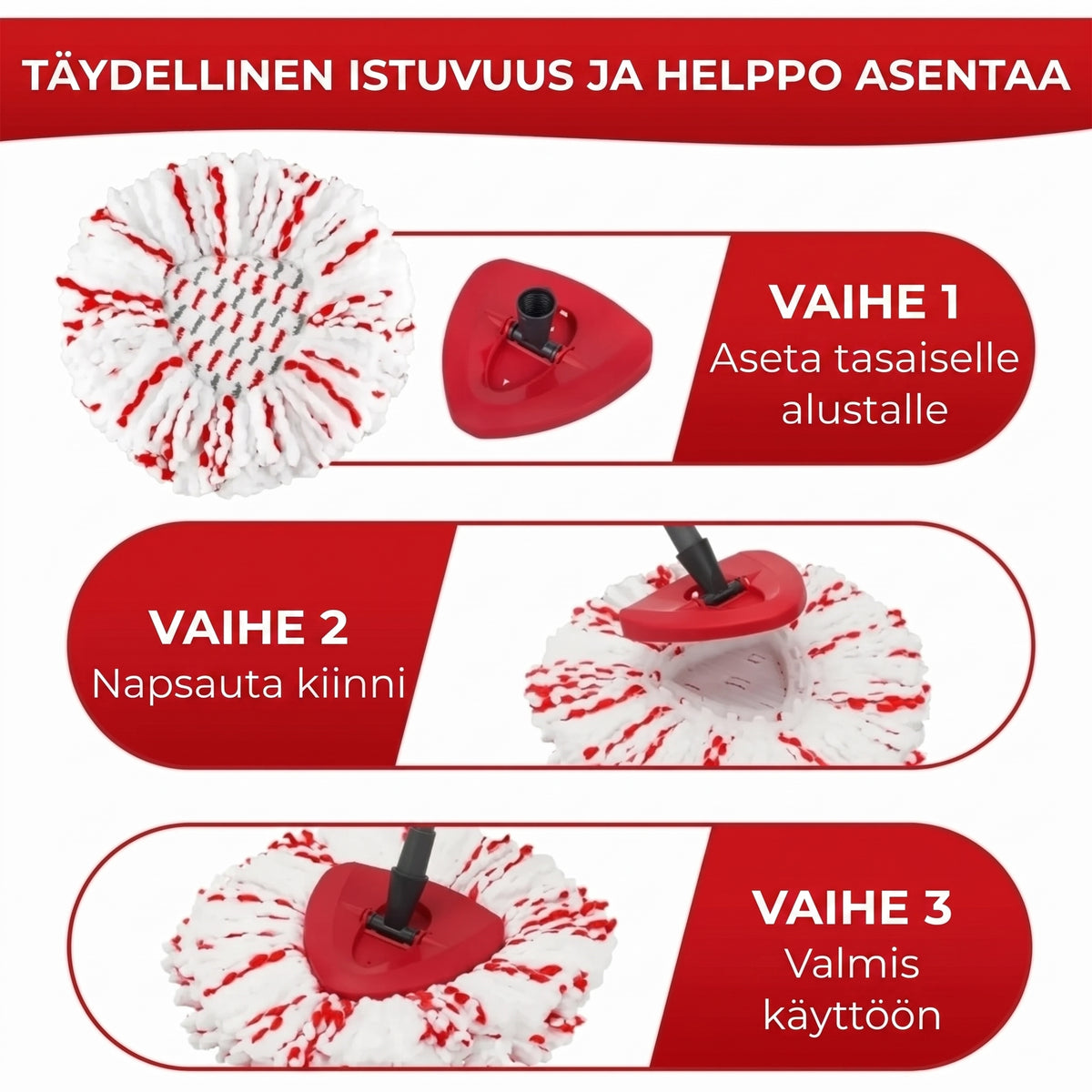 Kolmikulmainen mikrokuitumoppipää
