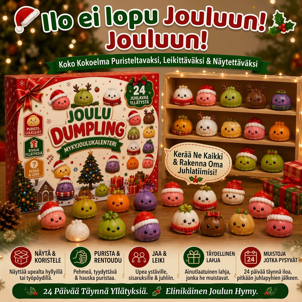 Dumpling squishy -adventtikalenteri