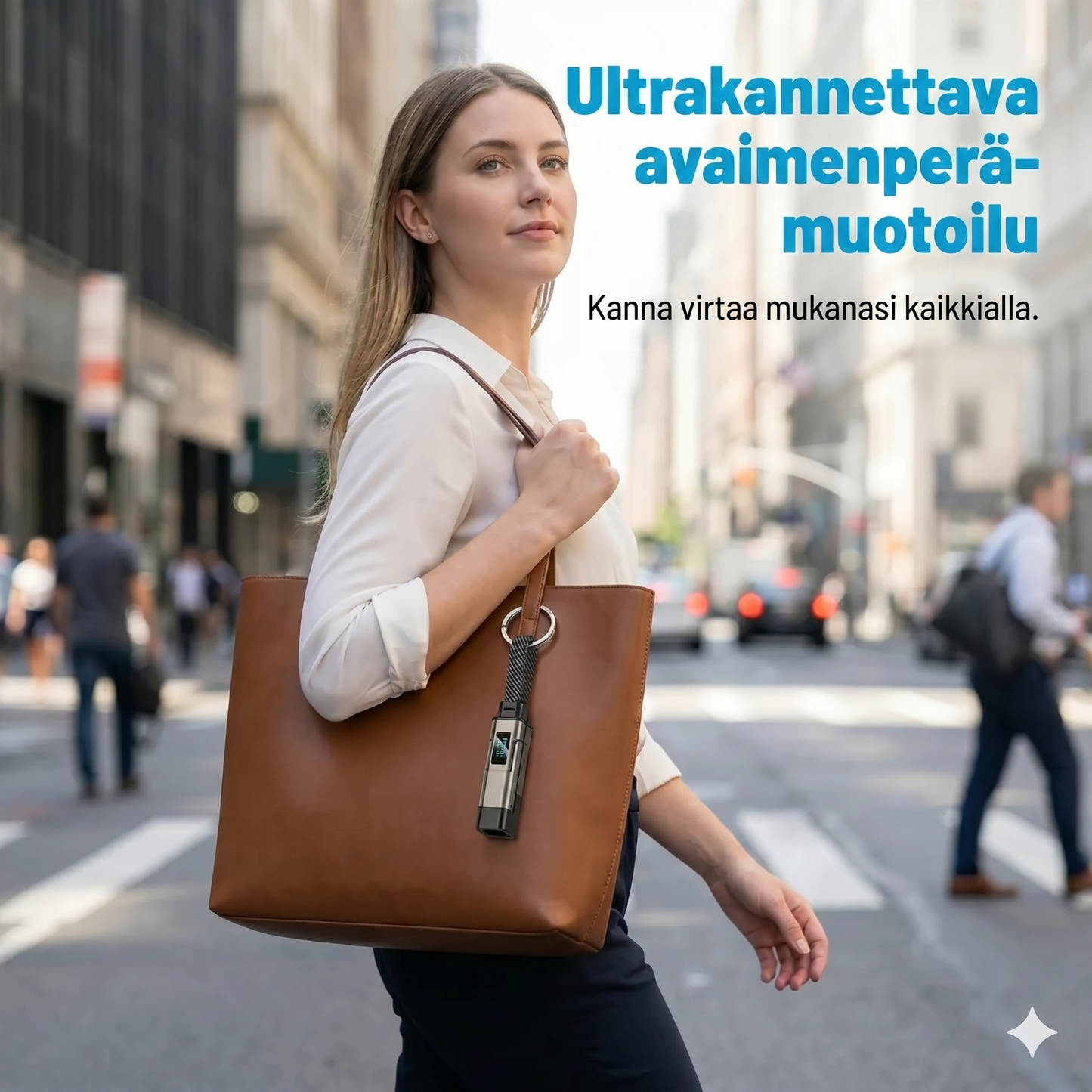 4-in-1 digitaalisella näytöllä varustettu avaimenperä-latauskaapeli