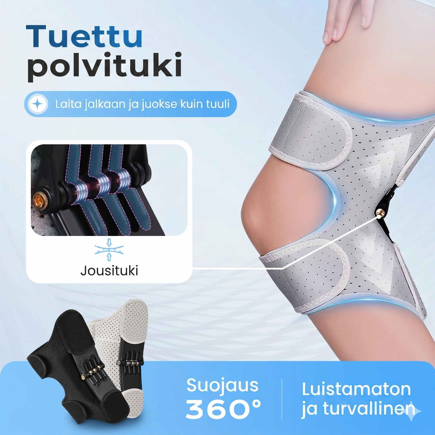 Säädettävä polvituki urheiluun