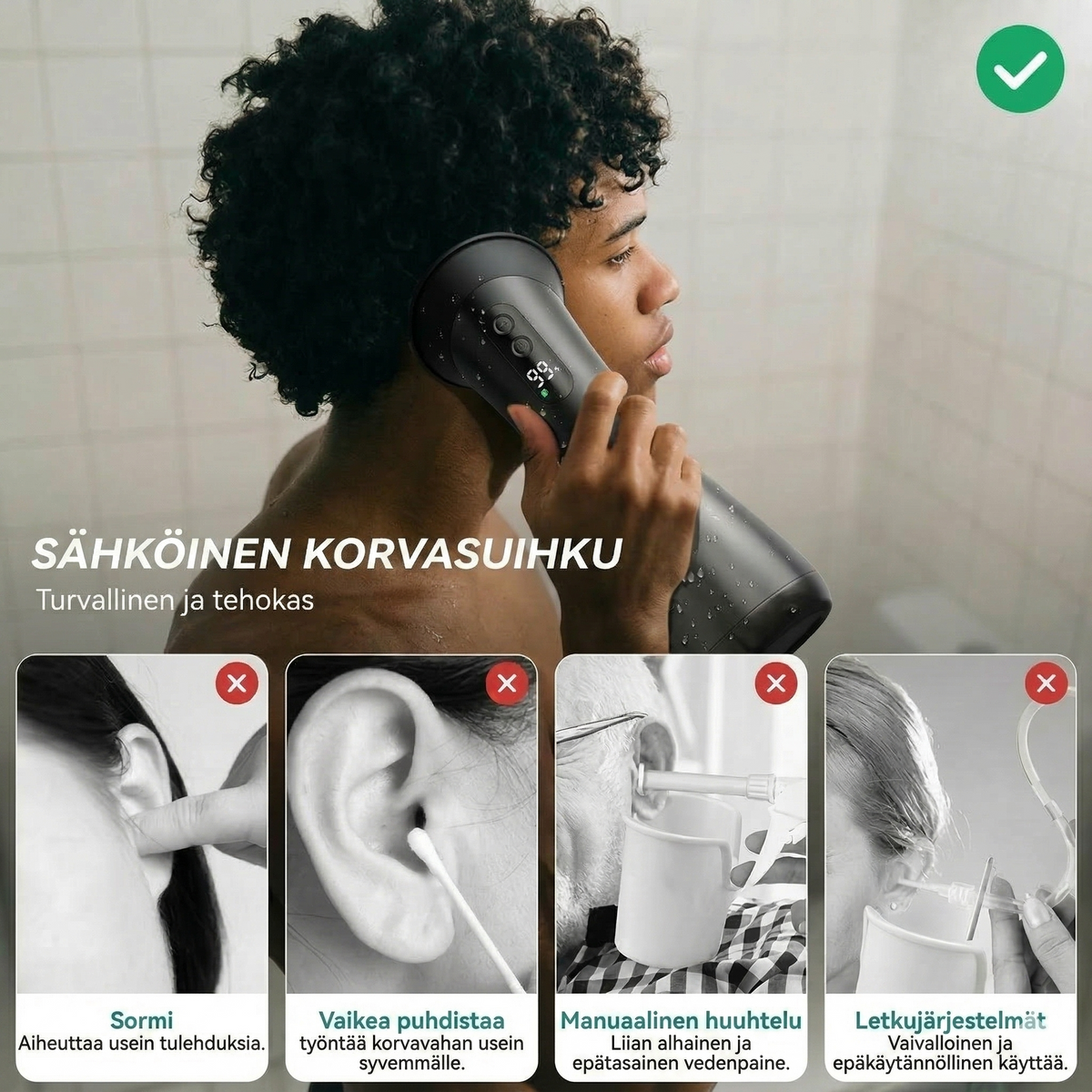 Sähköinen korvanpuhdistuslaite