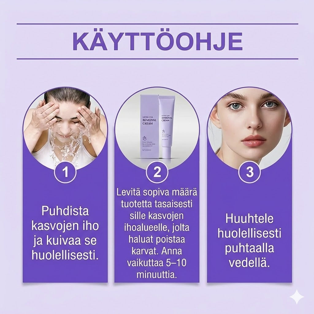 Hellävarainen ja kivuton kasvojen karvanpoistovoide