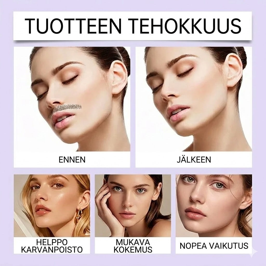 Hellävarainen ja kivuton kasvojen karvanpoistovoide