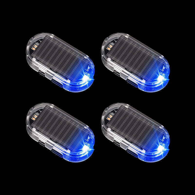 Aurinkoenergialla toimiva auton turvavalo (2 kpl)