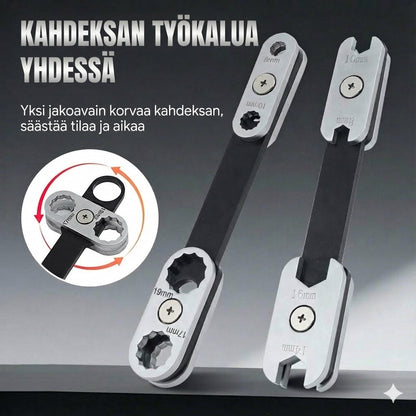 Monitoiminen säädettävä jakoavain autoille