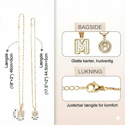 Kultainen Alphabet-riipus kaulakoru