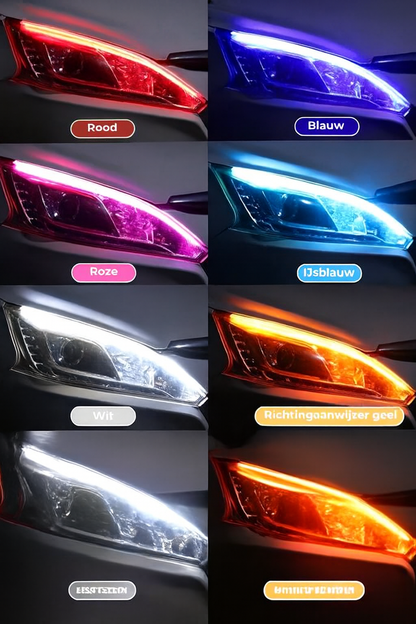 Auton ajovalojen LED-valaistus