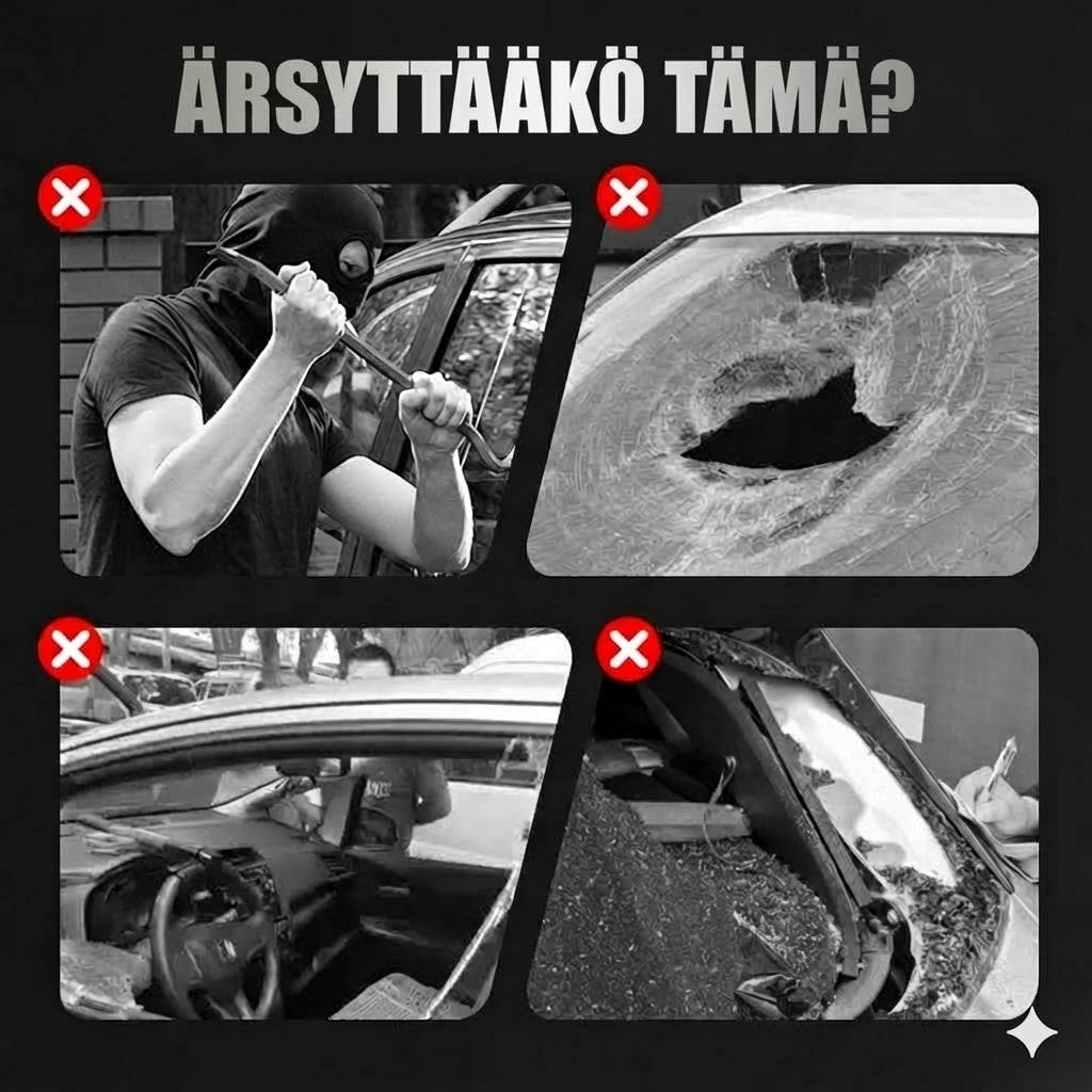 Aurinkoenergialla toimiva auton turvavalo (2 kpl)