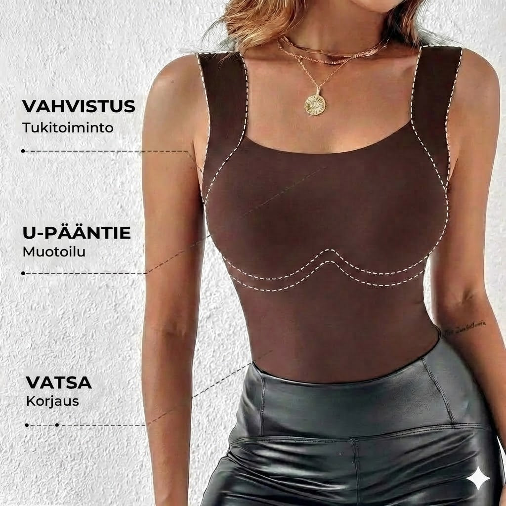 Lämpötoppi: kyllä Sisäänrakennettu rintaliivi (U-kaula)