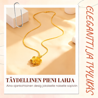 Elegantti kultainen kukkariipuskaulakoru