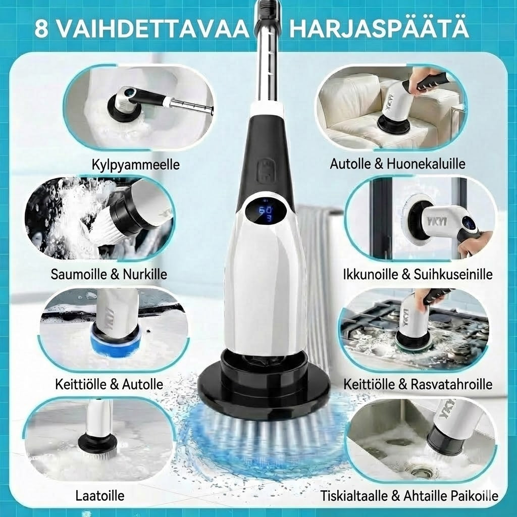 9-in-1 sähköinen puhdistusharja