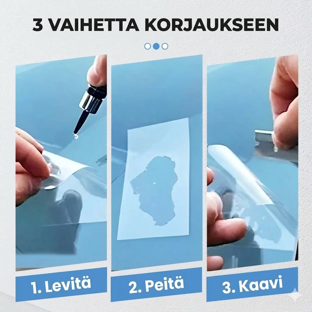 Lasinkorjaussarja halkeamille