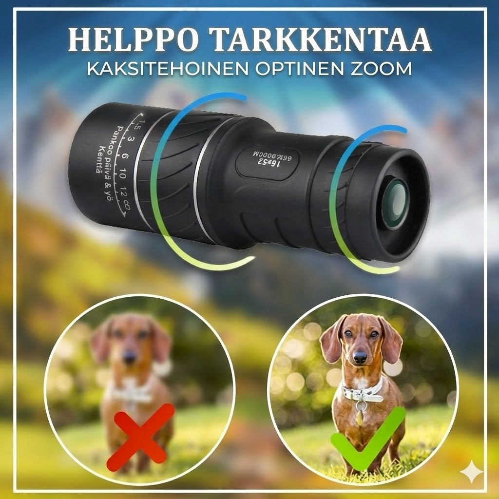 16x52 Monokulaarinen kaksoisoptinen zoom-teleskooppi