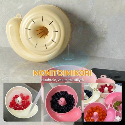 Automaattinen hedelmien ja vihannesten pesu- ja valutuskori