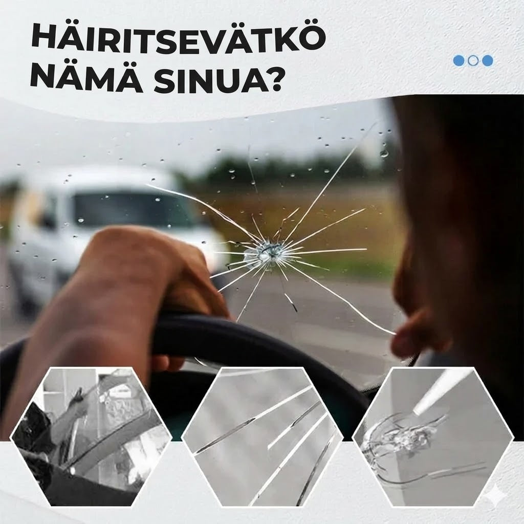 Lasinkorjaussarja halkeamille