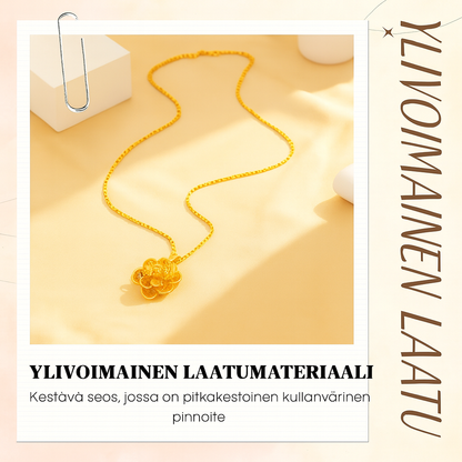 Elegantti kultainen kukkariipuskaulakoru