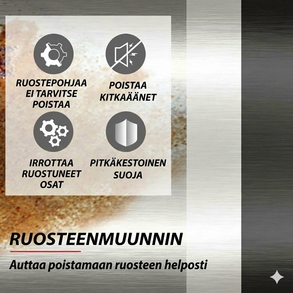 Tehokas ruosteenpoistaja ja -muunnin