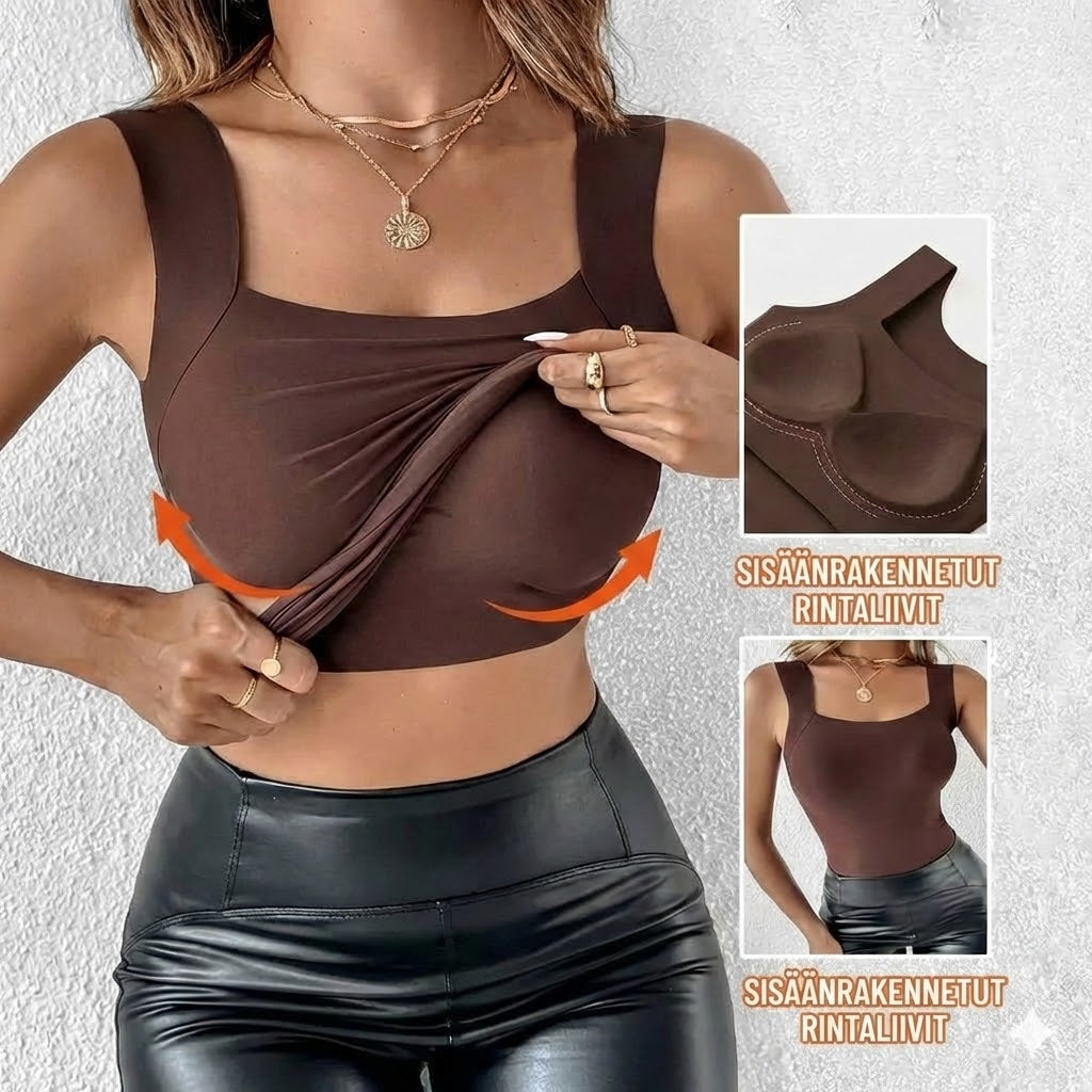 Lämpötoppi: kyllä Sisäänrakennettu rintaliivi (U-kaula)