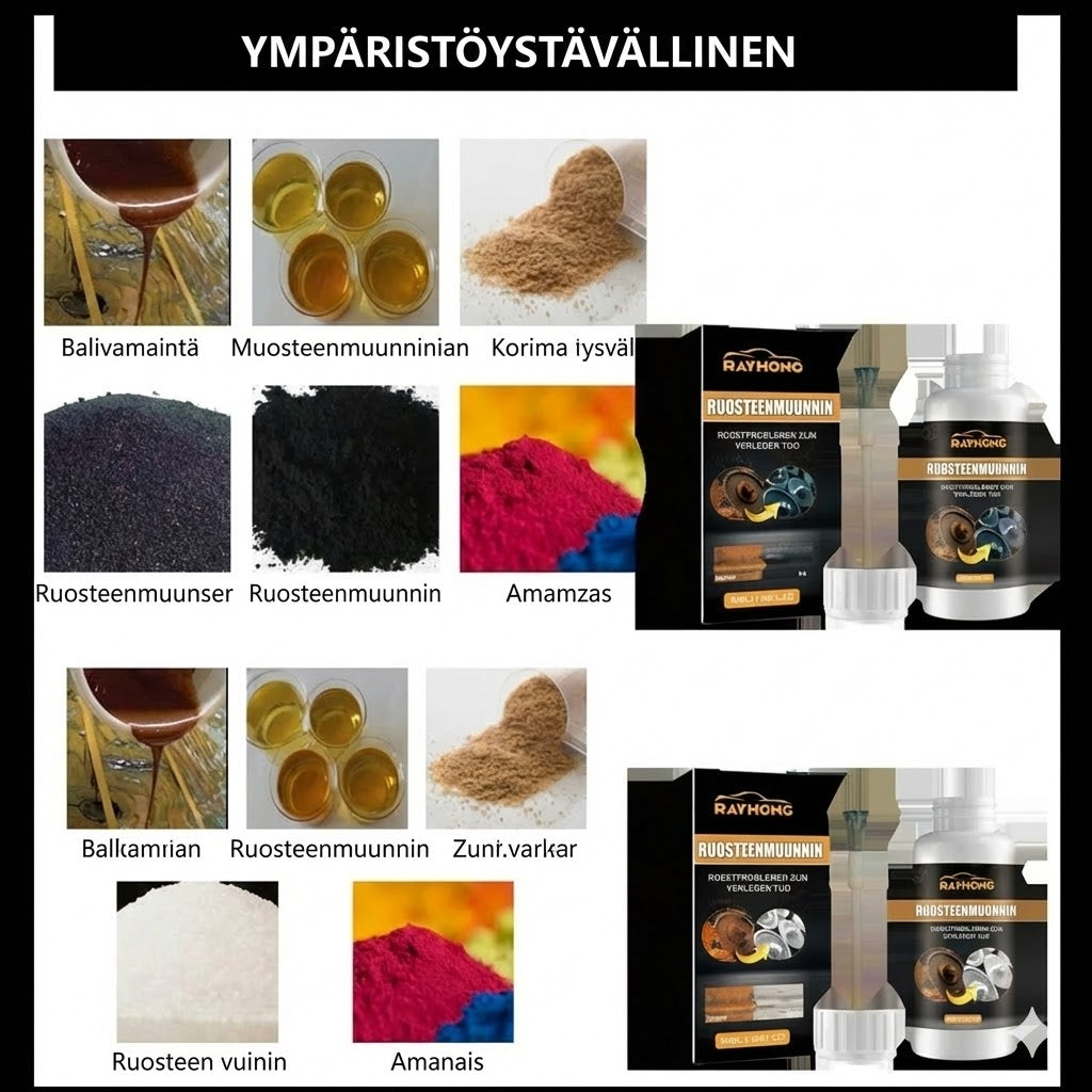 Tehokas ruosteenpoistaja ja -muunnin