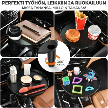 Auton säilytyslokerot ja mukitelineet