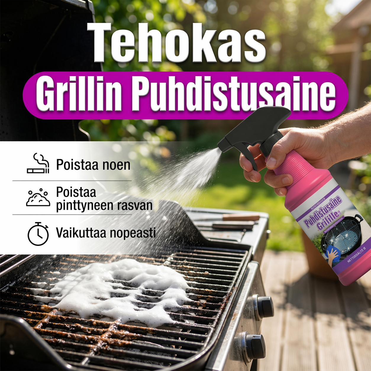 Tehokas rasvanpoistosuihke