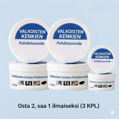 Puhdistusvoide valkoisille kengille