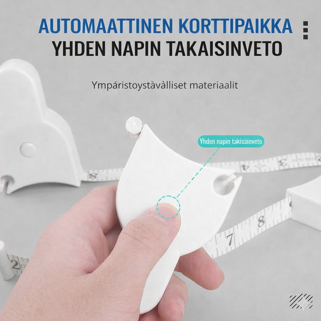 Automaattisesti kelautuva mittanauha