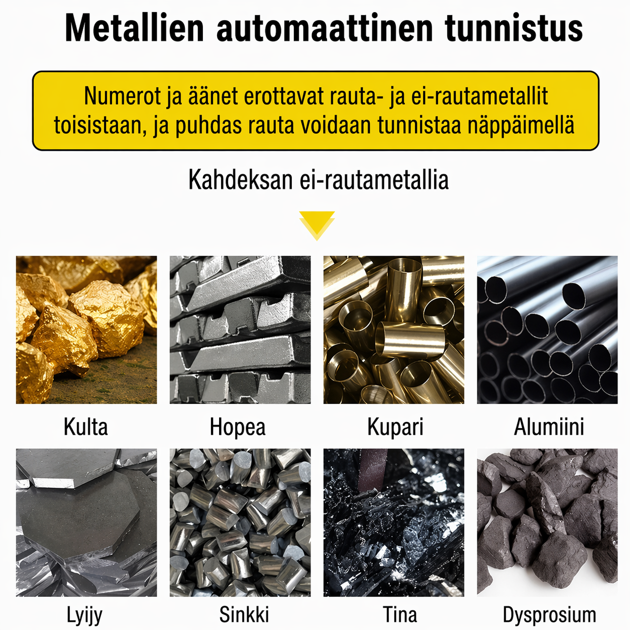 LED-vilkkuva hälytysmetallinpaljastin