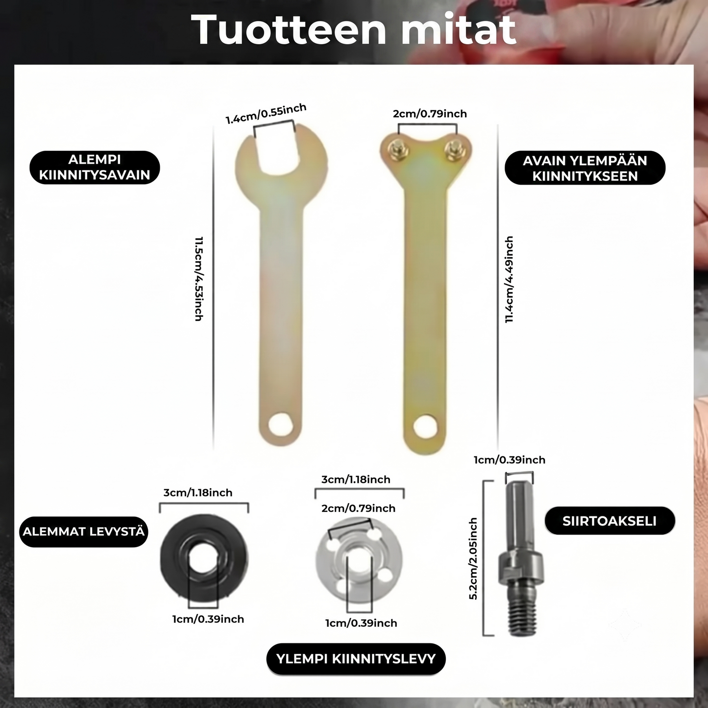 Porakoneen muunnossarja hiontaan