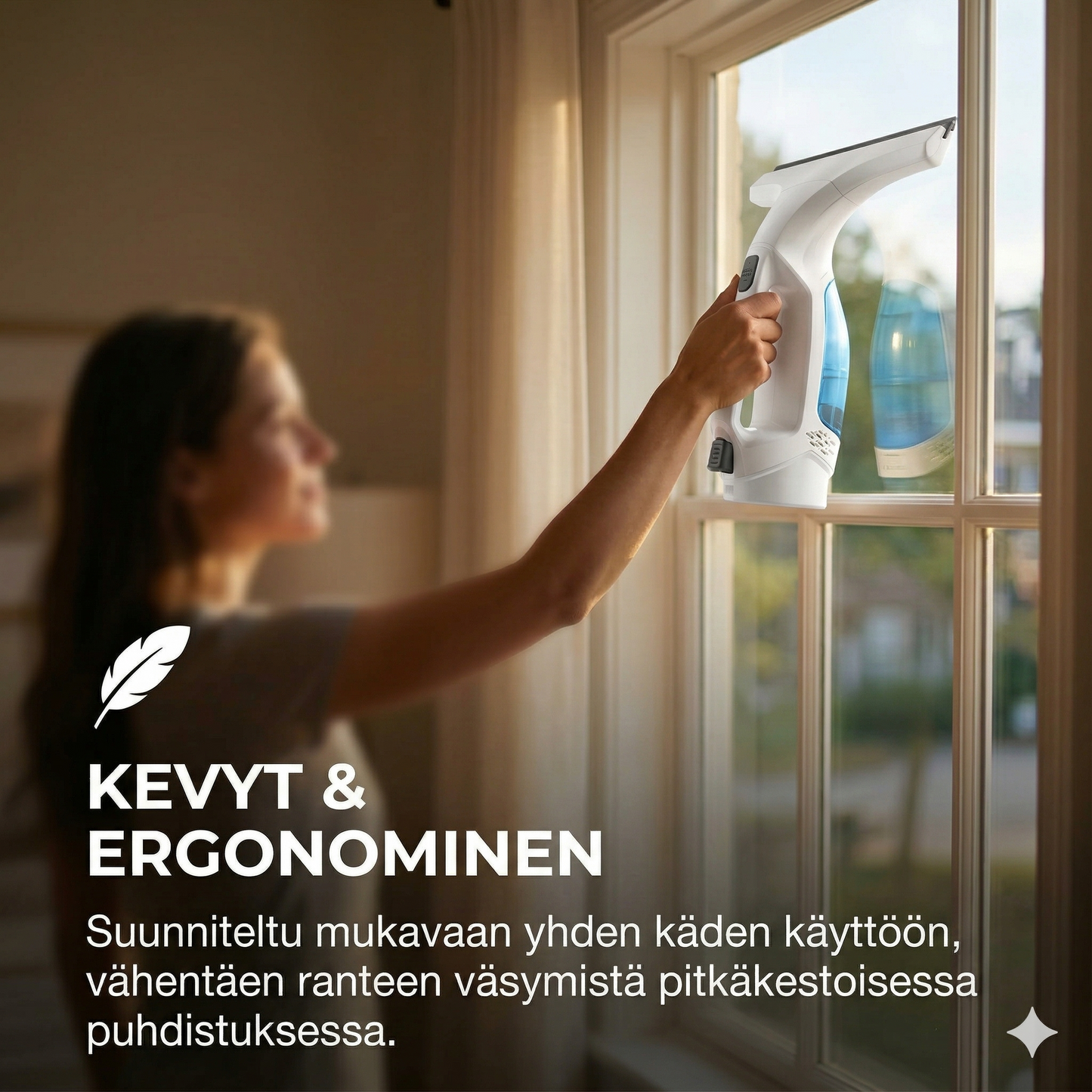 Sähköinen ikkunapesuri jatkovarrella