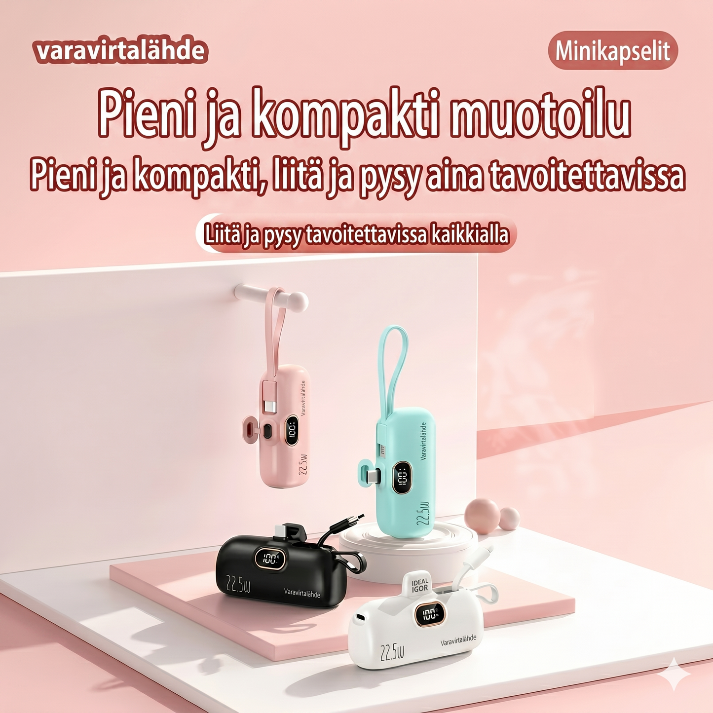 5000 mAh kannettava minivirtapankki puhelimelle
