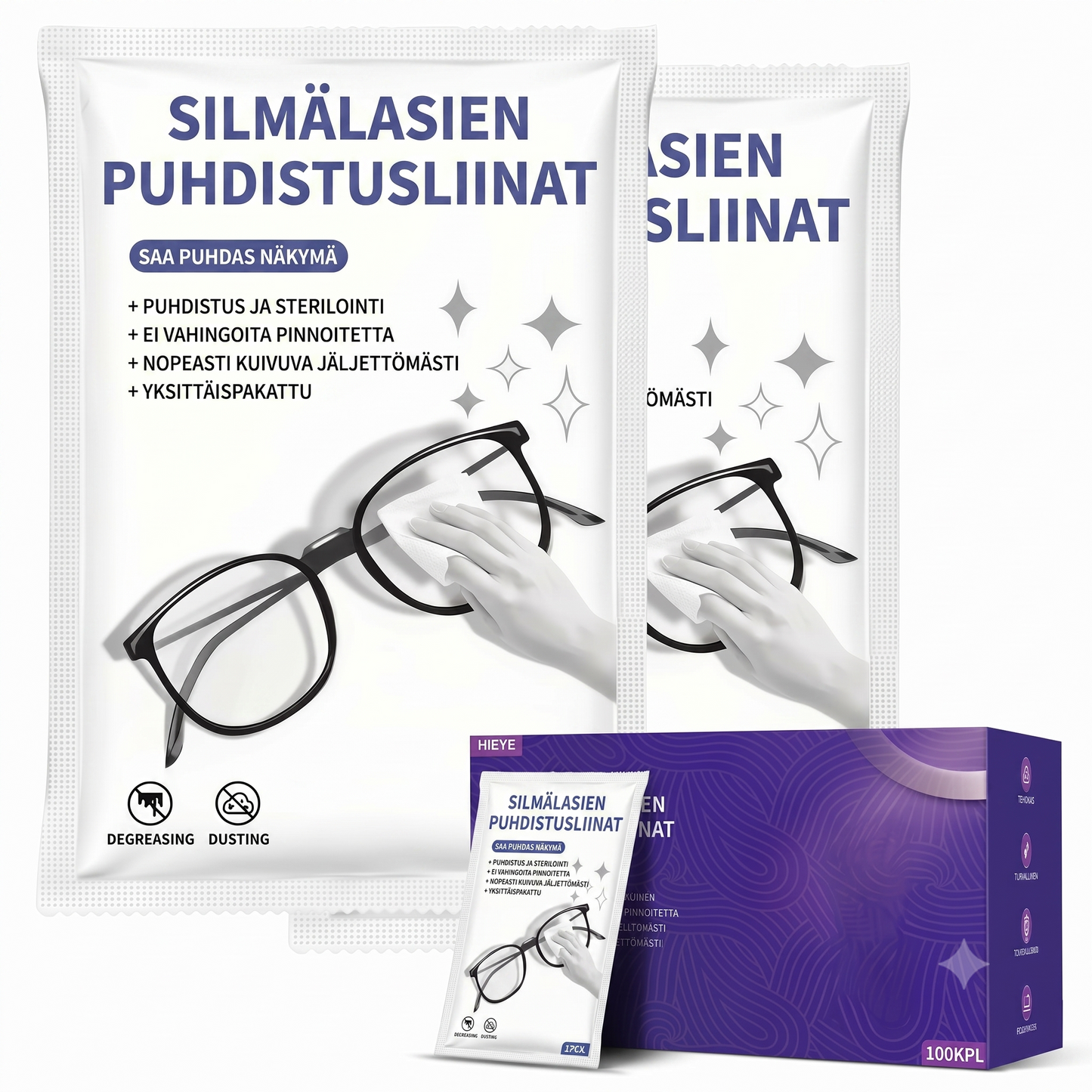 Huurteenestoliinat silmälaseille (100 kpl)