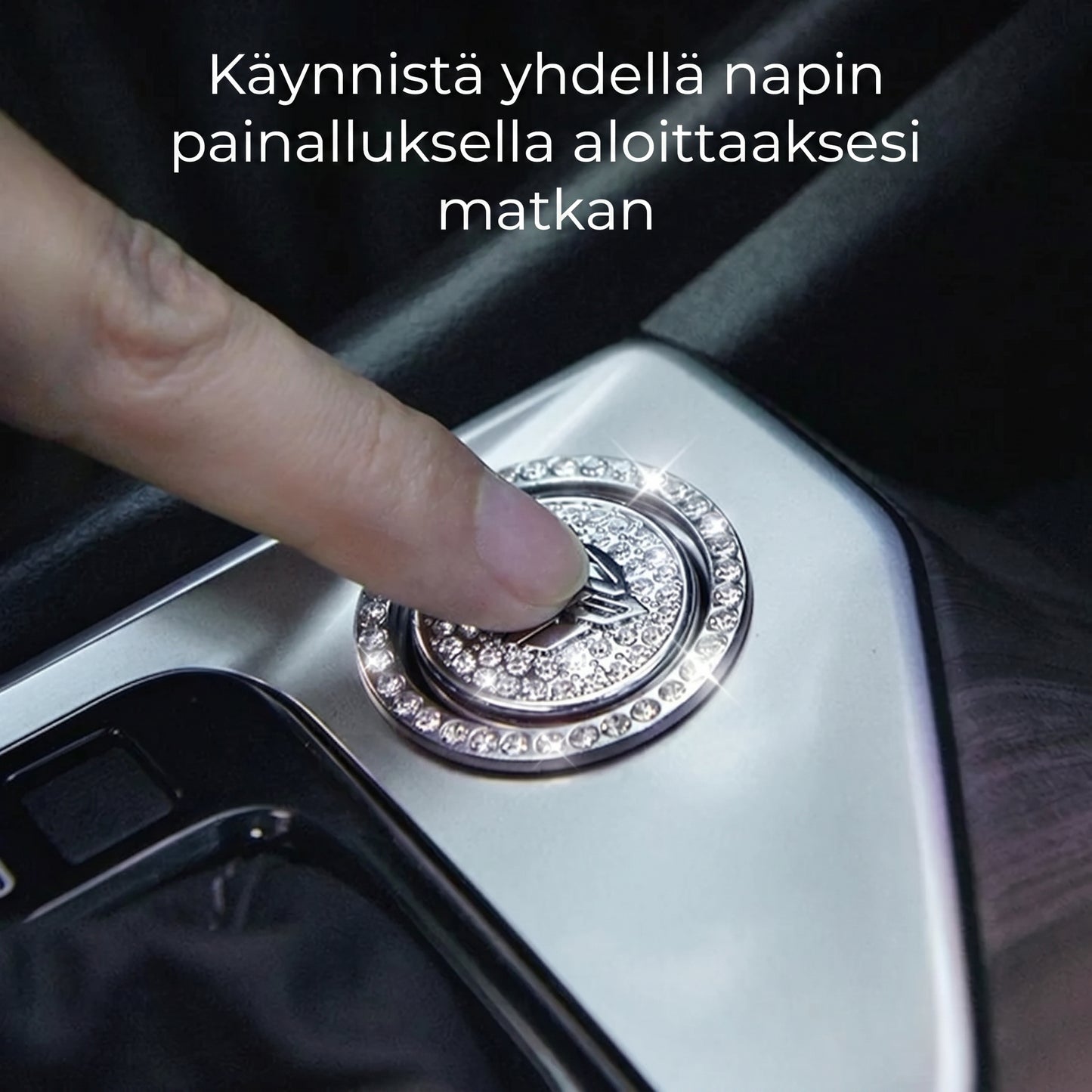 Strassikoristerengas auton käynnistyspainikkeeseen