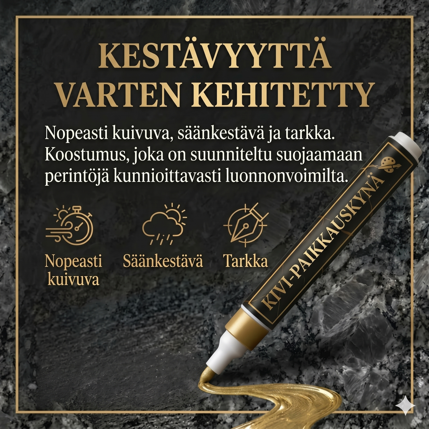 Kultainen hautakiven merkintätussi entisöintiin