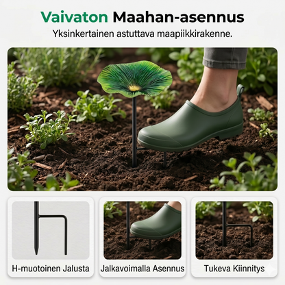 Värikäs lintujen ruokintalaite puutarhaan