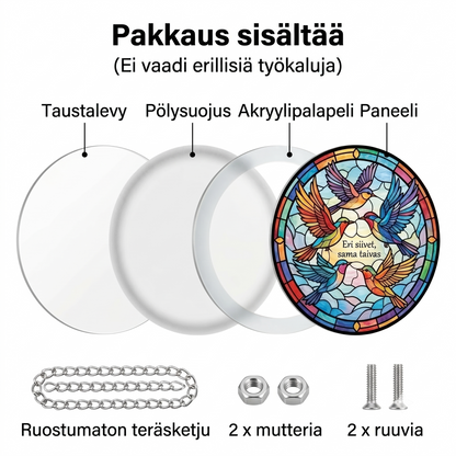 Riippuva akryylipalapeli aurinkosiepparilla, 83 palaa