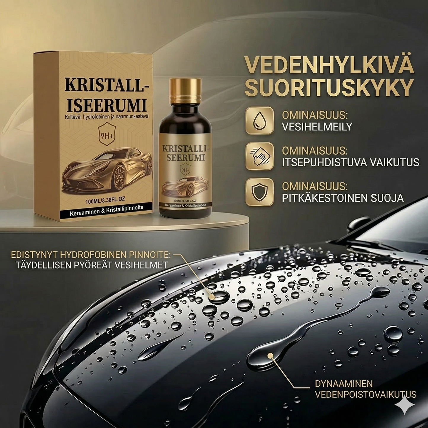 Keraaminen auton pinnoitussarja