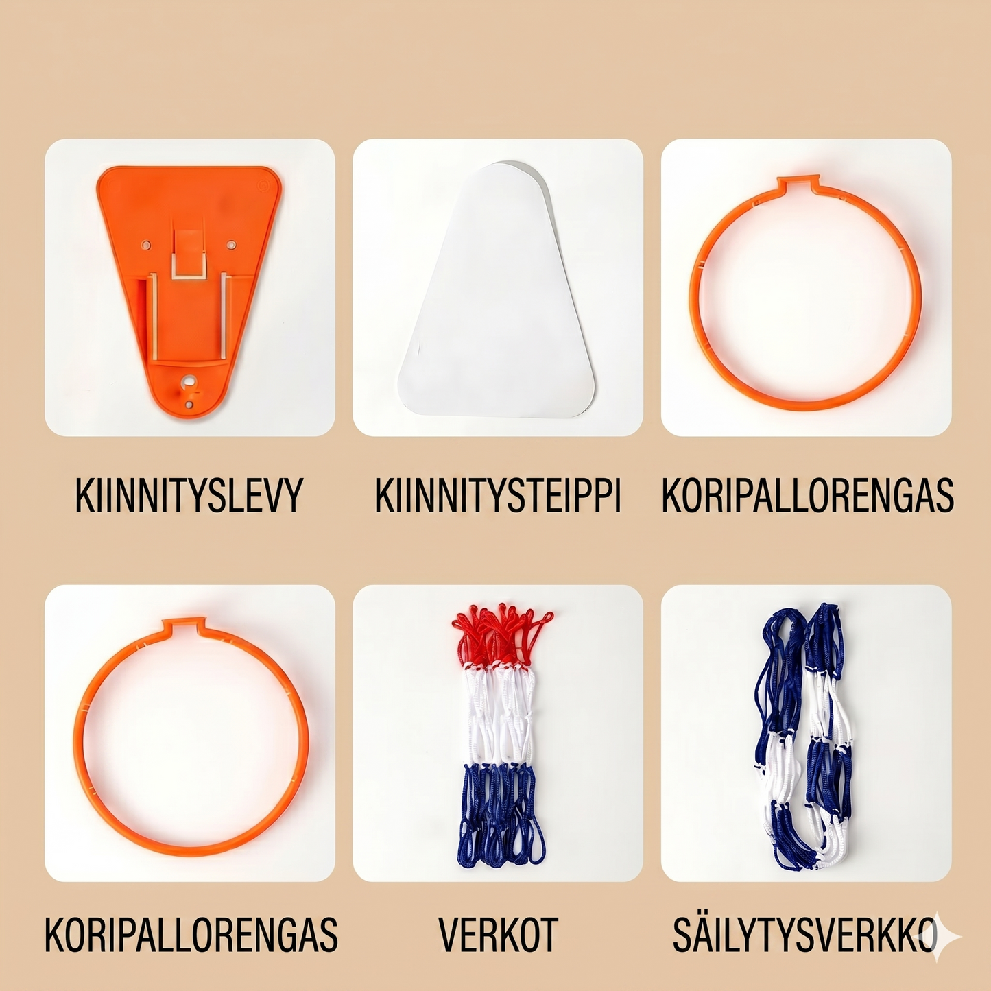 Kannettava muovinen koripallokori