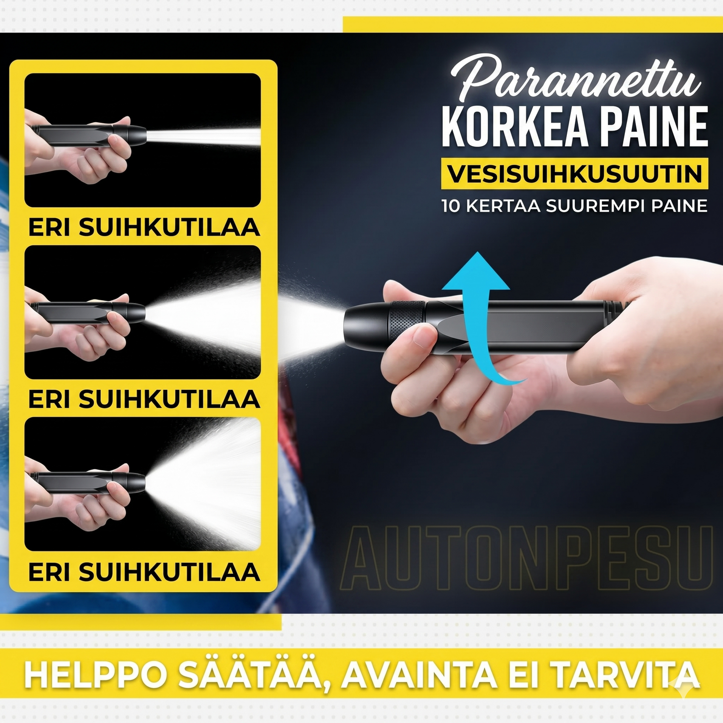 Painepesuri autoille ja puutarhaan