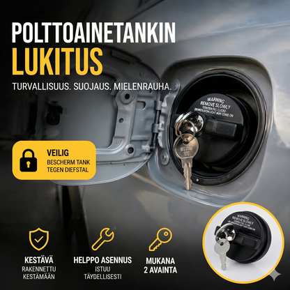 Lukittava polttoainekorkki avaimella
