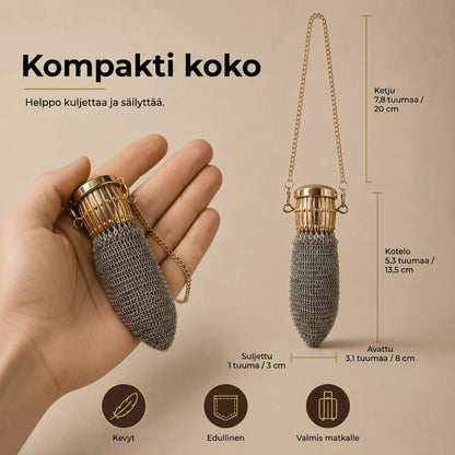 Vintage metalliverkkoinen kolikkopussi pikkutavaroille